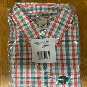 LL Bean Men's Traditional fit organic cotton - Plaid button shirt - NEW W/ TAG